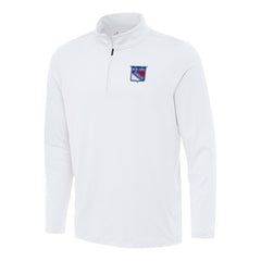 New York Rangers Antigua Reprocess Quarter-Zip Top White