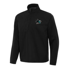 San Jose Sharks - Antigua Brisk Quarter-Zip Windbreaker Black