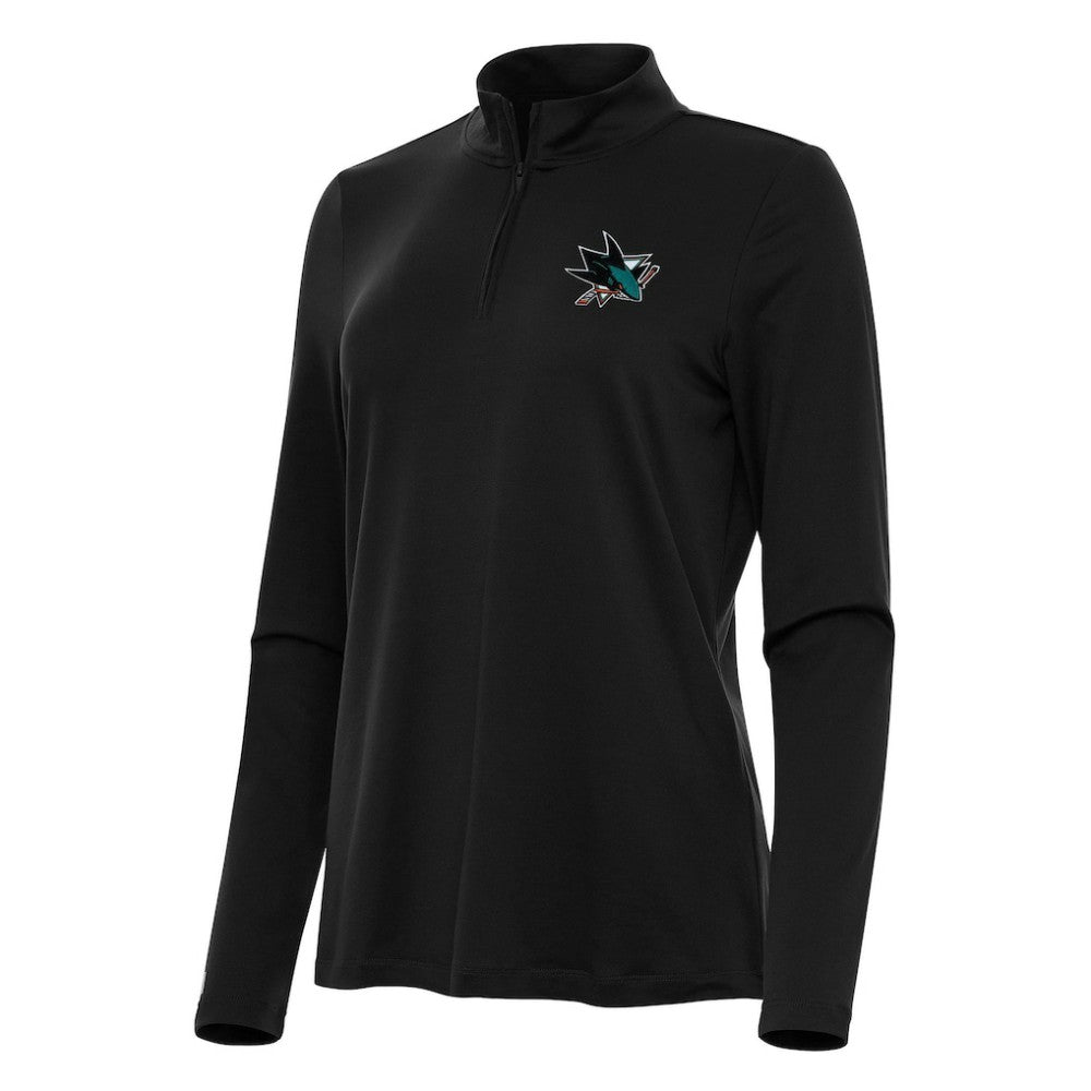 San Jose Sharks - Antigua Women's Reprocess Quarter-Zip Top Black