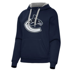 Vancouver Canucks - Antigua Women's Victory Pullover Hoodie Navy