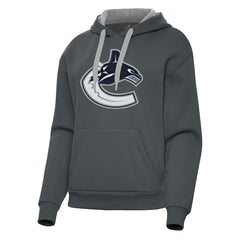 Vancouver Canucks - Antigua Women's Victory Pullover Hoodie Charcoal
