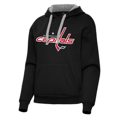 Washington Capitals Antigua Women's Victory Pullover Hoodie Black