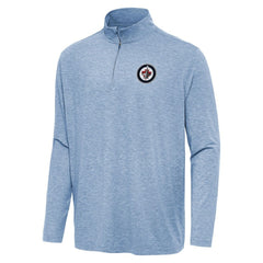 Winnipeg Jets - Antigua Hunk Quarter-Zip Top Heather Blue