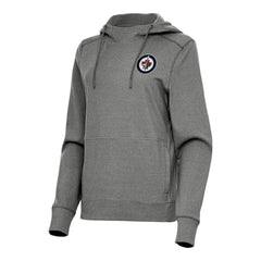 Winnipeg Jets - Antigua Women's Justice Pullover Hoodie Heather Black