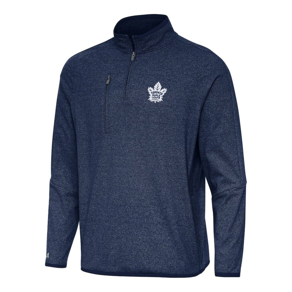 Toronto Maple Leafs - Antigua Certain Quarter-Zip Tri-Blend Sweatshirt Heather Navy