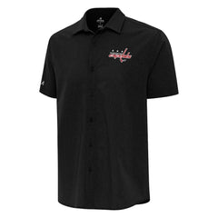 Washington Capitals Antigua Activate Woven Short Sleeve Button-Up Shirt Black
