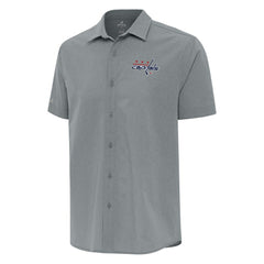 Washington Capitals Antigua Activate Woven Short Sleeve Button-Up Shirt Gray