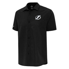 Tampa Bay Lightning - Antigua Activate Woven Short Sleeve Button-Up Shirt Black