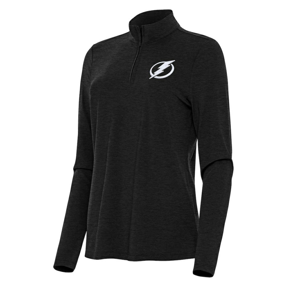 Tampa Bay Lightning - Antigua Women's Bright Quarter-Zip Top Heather Black
