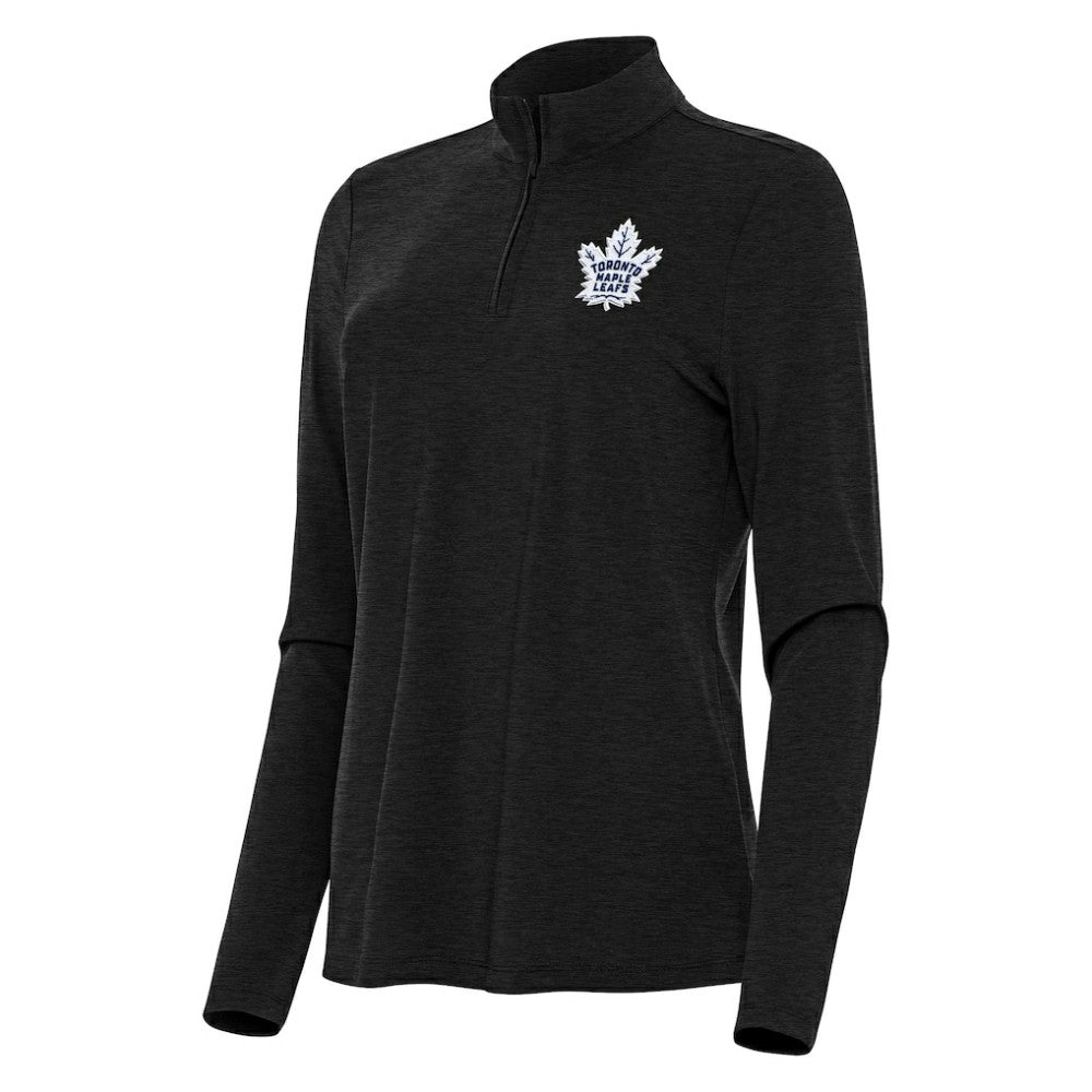 Toronto Maple Leafs - Antigua Women's Bright Quarter-Zip Top Heather Black