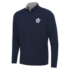 Toronto Maple Leafs - Antigua Content Quarter-Zip Pullover Top Navy/Gray