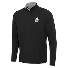 Toronto Maple Leafs - Antigua Content Quarter-Zip Pullover Top Black/Gray