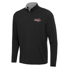 Washington Capitals Antigua Content Quarter-Zip Pullover Top Black/Gray