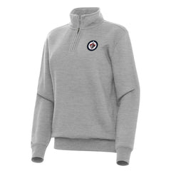 Winnipeg Jets - Antigua Women's Victory Quarter-Zip Sweatshirt Heather Gray