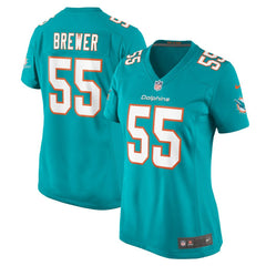 Aaron Brewer Miami Dolphins Women's Game Jersey Aqua - Nike