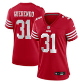 Isaac Guerendo San Francisco 49ers Women's Team Game Jersey Scarlet - Nike