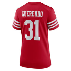 Isaac Guerendo San Francisco 49ers Women's Team Game Jersey Scarlet - Nike