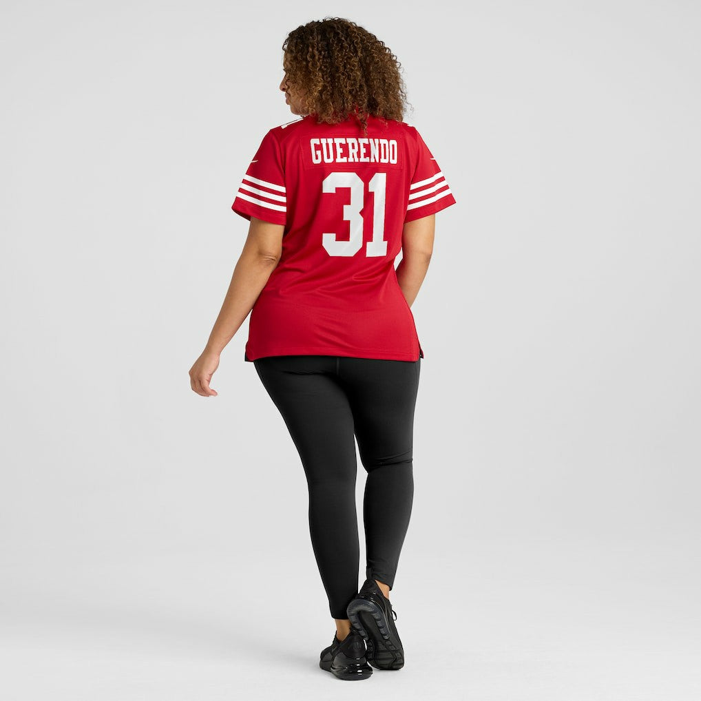 Isaac Guerendo San Francisco 49ers Women's Team Game Jersey - Scarlet | NFL Jerseys