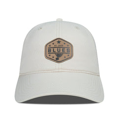 St. Louis Blues - Men's Levelwear Faux Leather Patch Unstructured Adjustable Hat Cream