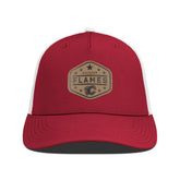 Calgary Flames - Men's Levelwear Faux Leather Patch Structured Adjustable Hat Red