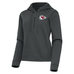 Kansas City Chiefs Antigua Women's Contemporary Quarter-Zip Hoodie Pewter - NFL