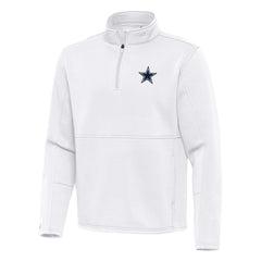 Dallas Cowboys Antigua Twist Quarter-Zip Pullover Jacket White - NFL