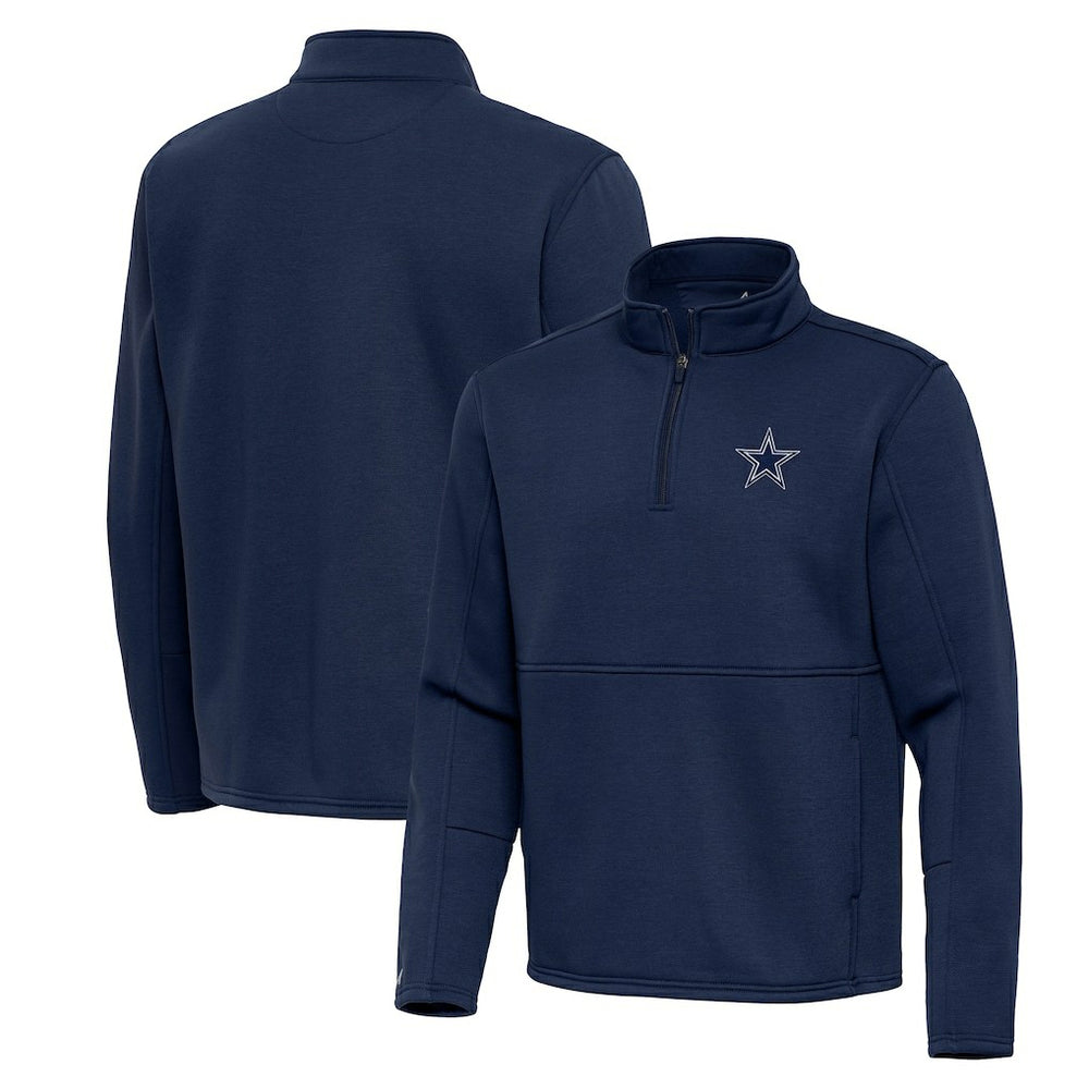 Dallas Cowboys Antigua Twist Quarter-Zip Pullover Jacket Navy - NFL