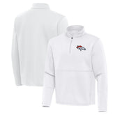 Denver Broncos Antigua Twist Quarter-Zip Pullover Jacket White - NFL