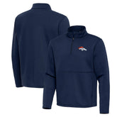Denver Broncos Antigua Twist Quarter-Zip Pullover Jacket Navy - NFL