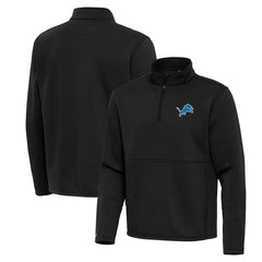 Detroit Lions Antigua Twist Quarter-Zip Pullover Jacket Black - NFL