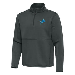 Detroit Lions Antigua Twist Quarter-Zip Pullover Jacket Pewter - NFL