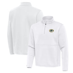Green Bay Packers Antigua Twist Quarter-Zip Pullover Jacket White - NFL