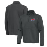 Buffalo Bills Antigua Twist Quarter-Zip Pullover Jacket Pewter - NFL