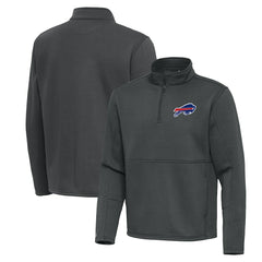 Buffalo Bills Antigua Twist Quarter-Zip Pullover Jacket Pewter - NFL