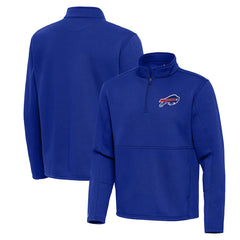 Buffalo Bills Antigua Twist Quarter-Zip Pullover Jacket Royal - NFL