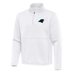 Carolina Panthers Antigua Twist Quarter-Zip Pullover Jacket White - NFL