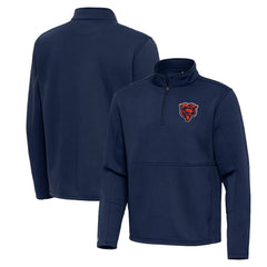 Chicago Bears Antigua Twist Quarter-Zip Pullover Jacket Navy - NFL