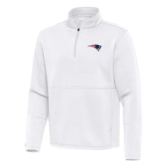 New England Patriots Antigua Twist Quarter-Zip Pullover Jacket White - NFL