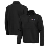 New England Patriots Antigua Twist Quarter-Zip Pullover Jacket Black - NFL