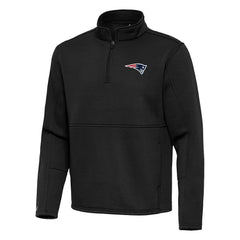 New England Patriots Antigua Twist Quarter-Zip Pullover Jacket Black - NFL