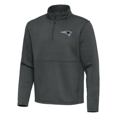 New England Patriots Antigua Twist Quarter-Zip Pullover Jacket Pewter - NFL