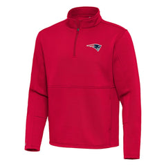 New England Patriots Antigua Twist Quarter-Zip Pullover Jacket Red - NFL