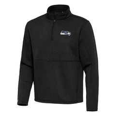 Seattle Seahawks Antigua Twist Quarter-Zip Pullover Jacket Black - NFL