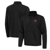Tampa Bay Buccaneers Antigua Twist Quarter-Zip Pullover Jacket Black - NFL