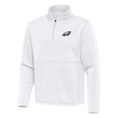 Philadelphia Eagles Antigua Twist Quarter-Zip Pullover Jacket White - NFL