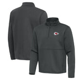 Kansas City Chiefs Antigua Twist Quarter-Zip Pullover Jacket Pewter - NFL