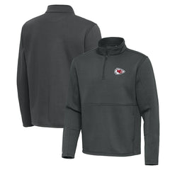 Kansas City Chiefs Antigua Twist Quarter-Zip Pullover Jacket Pewter - NFL