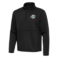 Miami Dolphins Antigua Twist Quarter-Zip Pullover Jacket Black - NFL