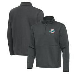 Miami Dolphins Antigua Twist Quarter-Zip Pullover Jacket Pewter - NFL