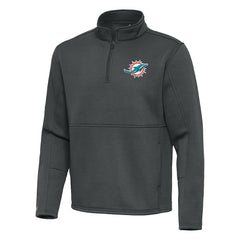 Miami Dolphins Antigua Twist Quarter-Zip Pullover Jacket Pewter - NFL